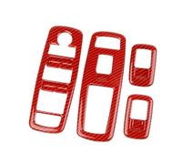 Embellecedor Cubierta Panel Botones Interruptor Elevación Ventana para Dodge para Charger 2011+ para Chrysler 300 2015-2021, Accesorios Decorativos Interior Coche Decorativo(Rojo)