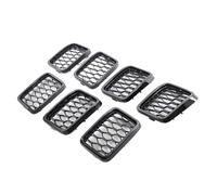 Embellecedor Cubierta Rejilla Parachoques Delantero Malla Panal Para Jeep Para Grand Cherokee 2017 2018 2019 2020 2021 Rejillas Delanteras Coche(Gloss Black)