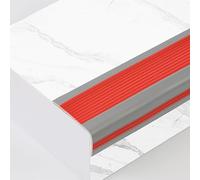 Embellecedor de Borde de Escalera de 1,9 x 0,98 Pulgadas de Ancho, Protector de Borde de Escalera en Forma de L de PVC, Protector de Borde de Escalera Que Protege y Decora Las Esquinas de lo