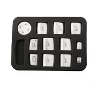 Embellecedor de botón de ventana eléctrica, 12 piezas de cubierta de interruptor de botón de elevación de coche para BMW Serie 1 3 6 7 X3 F10 F01 F12 F15 F16 Accesorios interiores de plástico plateado