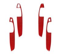Embellecedor de consola central para B&MW E46 1998-2005, panel de botones de control de elevalunas de fibra de carbono, pegatinas decorativas interiores Mando Botonera Elevalunas(rojo)