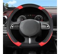 Embellecedor De Cuero Microfibra En Forma D Accesorios para Automóvil para Cubierta del Volante para Haval F7 F7X 2019 2020 2021 2022 Fácil de Instalar(Rojo)