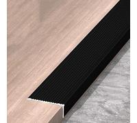 Embellecedor de esquina pared aluminio con moldura en L, Protector bordes, marco puerta, protección zócalo gabinete, 3 uds(Black,4 * 2cm)
