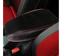 Embellecedor De La Caja Del Reposabrazos Consola Central Coche Cubierta Cuero Para El Accesorios Para Ford Para Focus 2007(Red-thread)