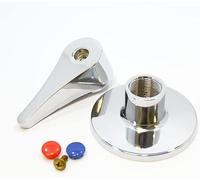 Embellecedor de Llave de Paso con Mando Palanca, Zamak Cromado Pulido, 69x54 mm, Compatible con Ducha y Grifo Empotrado (MANDO PALANCA)