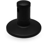 Embellecedor de Llave de Paso con Mando Palanca, Zamak Cromado Pulido, 69x54 mm, Compatible con Ducha y Grifo Empotrado para llaves de cuadradillo de 8 mm (MANDO OCULTO NEGRO)
