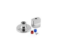 Embellecedor de Llave de Paso con Mando Palanca, Zamak Cromado Pulido, 69x54 mm, Compatible con Ducha y Grifo Empotrado (MANDO REDONDO)
