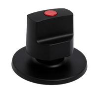 Embellecedor de Llave de Paso con Mando redondo, plafón negro 69x54 mm, Compatible con Ducha y Grifo Empotrado (MANDO REDONDO) FLUVIA