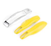 Embellecedor de Llavero, 3 uds. ABS, Funda Protectora para Mando a Distancia, Compatible con Porsche Macan/Cayenne/Panamera(Amarillo + Plata)