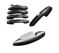 Embellecedor de manija de puerta lateral de fibra de carbono real compatible con Benz Clase A W177 V177 Z177 04/2018 2019 2020 2021, accesorios para coche.(4dr no smart key,Right)