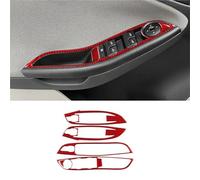 Embellecedor De Panel Botones Elevación De Ventana De Coche Para F&ord Para Focus SE RS ST Para Ecoboost 2012 2013 2014 2015 2016 2017 2018 LHD Molduras Interiores Automóviles(LHD Red Carbon)