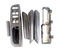 Embellecedor de panel de control de ventana principal de fibra de carbono para coche, base y 3 manijas interiores de puerta, compatible con VW Passat B5 1998-2005.