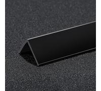 Embellecedor de pared de PVC baguette de 100 cm, 3 piezas, protector adhesivo, perfecto para cocina, baño y oficina, Schwarz, 20 x 20 mm y
