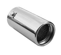Embellecedor de tubo de escape, universal, silencioso, acero inoxidable, redondo, hasta 57 mm, cromado