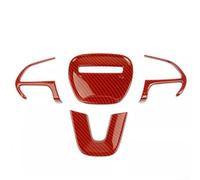 Embellecedor de volante de fibra de carbono rojo para Dodge para Durango 2014 2023, decoración interior resistente al agua
