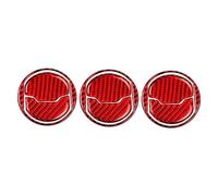 Embellecedor Fibra Carbono Salida Aire Acondicionado Coche Para Mustang GT 2015-2021 Cubierta Ventilación Salpicadero Central Marco Botón Panel Elevalunas(Red)