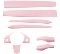 Embellecedor Interior Coche Compatible Con Tesla Para Model 3 2017-2023 Coche Cubierta Protectora Volante Perilla De Cambio Moldura Puerta Tira Tablero Accesorios Interiores(9 pcs)