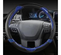 Embellecedor Interior De Cuero Antideslizante para Volante Coche Accesorios para Ford para Ranger 2016 2017 2018 2019 Fácil de Instalar(BLU)