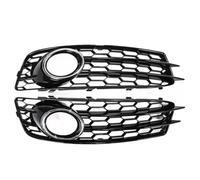 Embellecedor izquierdo antiniebla Rejilla de Luz Antiniebla Para A3 8P S Line 2009-2012 Negro/Cromo Malla Panal Hexagonal(Chrome)