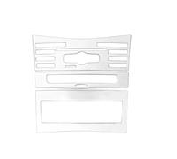 Embellecedor Marco Para Panel CD Consola Central Coche Para Benz Para Clase E Para W212 2014-2015 Cubierta Botón Aire Acondicionado Coche Interior(Plata)