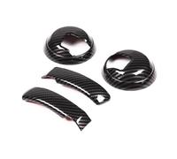 Embellecedor Marco Para Panel Manija Interior Coche Pegatina Embellecedora Accesorios Interiores ABS Para Fiat Para 500 2010-2024 Coche Interior(Fibra de carbon)
