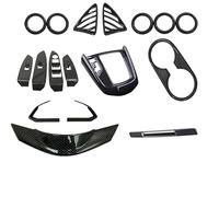 Embellecedoras Consola Central Para Mazda Para CX-3 Para CX3 Tablero Consola Central Marco Cambio Marchas Ventilación Panel Volante Cubierta Altavoz Panel Consola Central(17pcs Left driver)