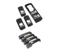 Embellecedores para interruptores de panel de ajuste de elevalunas de coche con 4 piezas de fibra de carbono para manija de puerta exterior