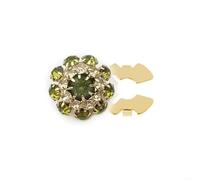 Embellishment Buttons Flower For Jewelry Craft Decoration para manualidades, bodas(Golden military gree)