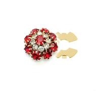 Embellishment Buttons Flower For Jewelry Craft Decoration para manualidades, bodas(Golden red)
