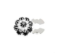 Embellishment Buttons Flower For Jewelry Craft Decoration para manualidades, bodas(Silver black)