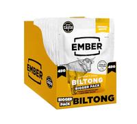 Ember Biltong de Ternera Original 360 g - Carne Seca Beef Jerky Rica en Proteinas - Baja en Grasa, Sin Azúcar Añadido, Keto, Sin Colorantes ni Aromas Artificiales - 8 Paquetes Snack de 45 g