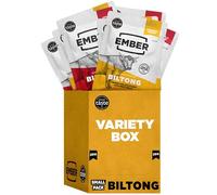 Ember Snacks - Biltong Beef Jerky (10 x 25g Original and Chilli) Alto proteínas, bajo calorías. Refrigerio Bajo en Grasa, Para Llevar - El embalaje puede varíar