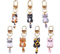 Embhlitfe 7 llaveros con diseño de gato, regalos para amantes de los gatos, para mujeres y hombres, pequeños regalos con diseño de gatos, a, S