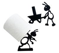 Embhlitfe Juego de 2 soportes para papel higiénico con forma de hormiga, divertido soporte para papel higiénico, soporte para papel higiénico con diseño de hormigas negras impresas en 3D