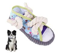 Embhlitfe Juguete chirriante para perros, juguetes suaves en forma de zapato para perros pequeños y cachorros, juguete interactivo de cuerda para masticar para diversión en interiores, limpieza de