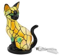 Embhlitfe Lámpara de gato 3D, luz nocturna LED para los amantes de los gatos, lámpara de mesa portátil USB elegante mini lámpara de resina, luz nocturna decorativa para escritorio, dormitorio