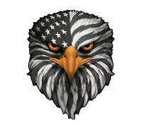 Emblem - National Symbol for Pickup Decoration | Striking Bald Raptor Illustration with Peel Apply Backed Film & Outdoor Grade Colorfast Ink Layer for Notebook Cover, Garage Cabinet