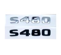 Emblema ABS Plateado Negro Brillante S480 S500 S560 S580 S600 Compatible con S W222 W223 Insignia Trasera Lateral del Coche Placa de identificación Etiqueta Adhesiva con Logotipo(S480,Silver)