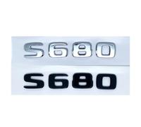 Emblema ABS Plateado Negro Brillante S480 S500 S560 S580 S600 Compatible con S W222 W223 Insignia Trasera Lateral del Coche Placa de identificación Etiqueta Adhesiva con Logotipo(S680,Glossy Black)