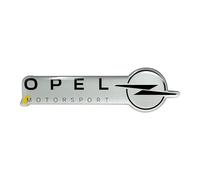 Emblema Adhesivo 3D Compatible con Opel Motorsport, 38 x 90 mm (Plateado)