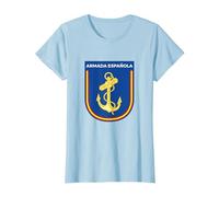 Emblema Armada Española Ejército español Naval Camiseta, Mujer, Azul Bebé, L