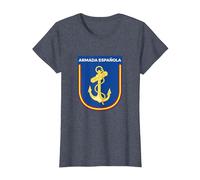 Emblema Armada Española Ejército español Naval Camiseta, Mujer, Azul Jaspeado, S