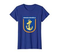 Emblema Armada Española Ejército español Naval Camiseta, Mujer, Azul Real, S