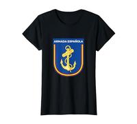 Emblema Armada Española Ejército español Naval Camiseta, Mujer, Negro, S