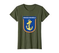 Emblema Armada Española Ejército español Naval Camiseta, Mujer, Verde Oliva, L