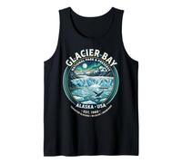 Emblema Aurora de Ballena Vintage del Parque Nacional de la bahía de los glaciares Alaska Camiseta sin Mangas