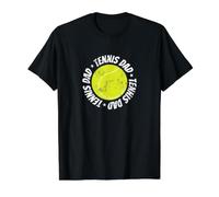 Emblema Circular de papá de Tenis Camiseta gráfica económica, Hombre, Negro, M