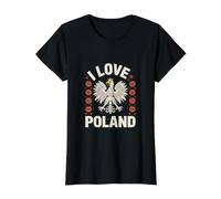 Emblema de águila polaca I Love Poland Camiseta gráfica económica, Mujer, Negro, L