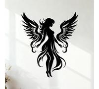 emblema de alas de ángel de aura celestial serenidad celestial logotipo de ángel Calcomanías de grabado Varios tamaños 42x48.3cm Negro