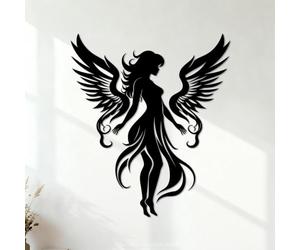 emblema de alas de ángel de aura celestial serenidad celestial logotipo de ángel Calcomanías de grabado Varios tamaños 42x48.3cm Negro